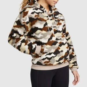 Eddie Bauer We Wander Fleece Half Zip Hoodie In Stone Pockets Women’s Sz Small